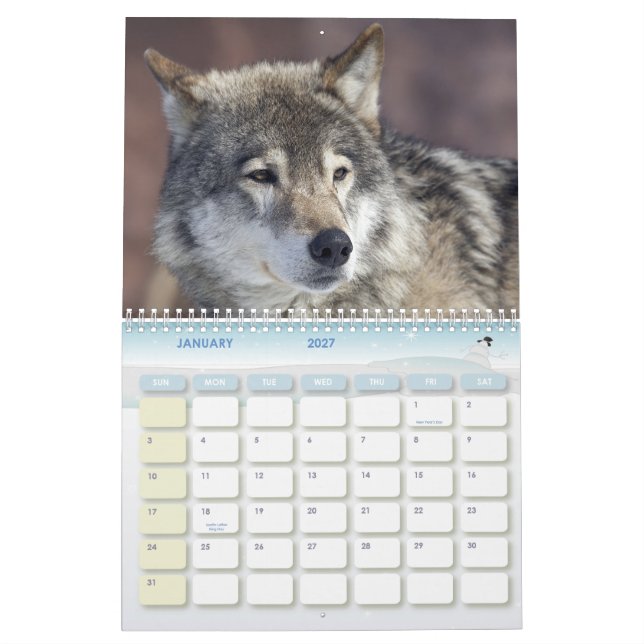 Calendrier loup (Jan 2027)