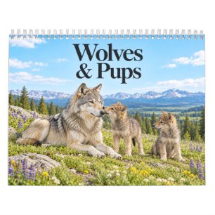 Calendrier Loups et louveteaux à travers les saisons