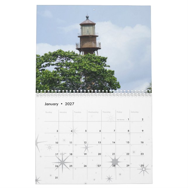 Calendrier Lumière d'île de Sanibel (Jan 2027)