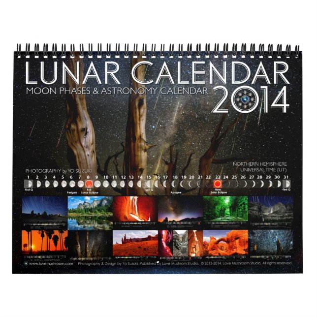 Calendrier lunaire 2014 Astronomy Wall Calendrier  (Protection)