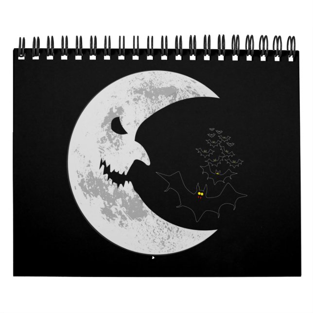 Calendrier Lune effrayante et chauves-souris (Protection)