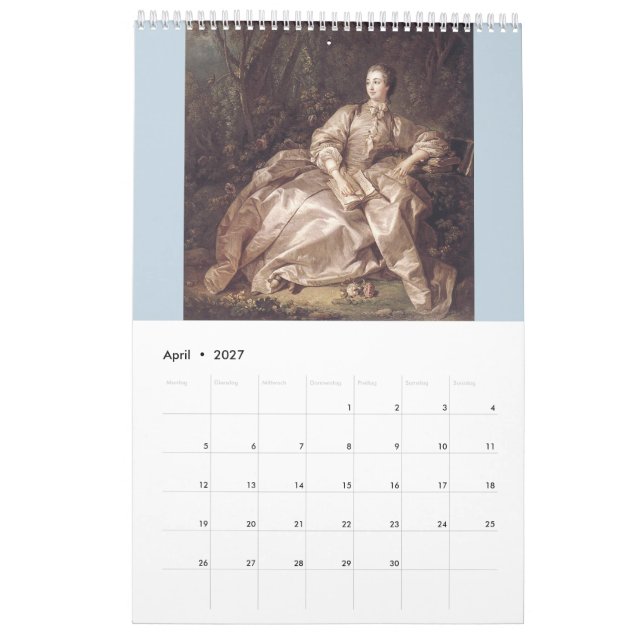 Calendrier Madame de Pompadour – Jeanne Antoinette Poisson (Apr 2027)