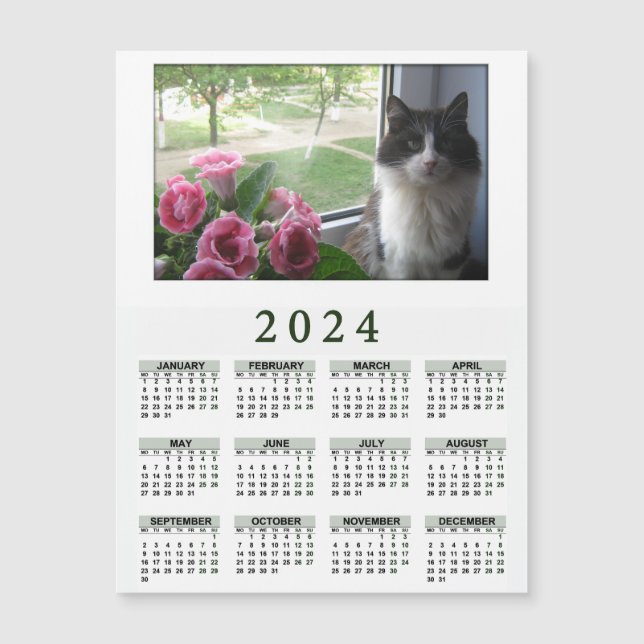 Calendrier magnétique 2024 avec Vos animaux (Devant)