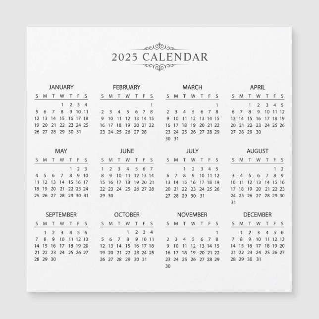 Calendrier Magnétique 2025 Simple et Élégant | Car (Devant)
