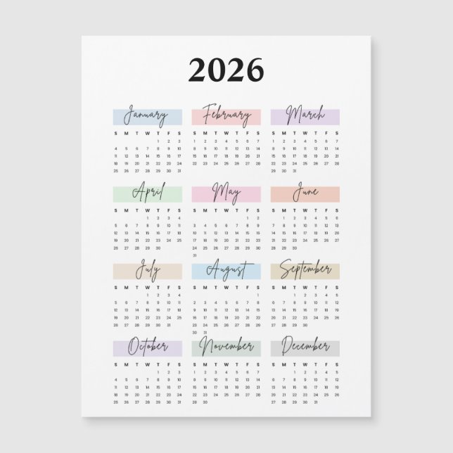 calendrier magnétique 2026 (Devant)