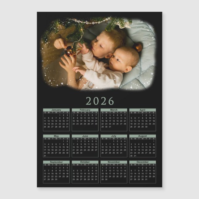 calendrier magnétique 2026 avec photos d'enfants (Devant)