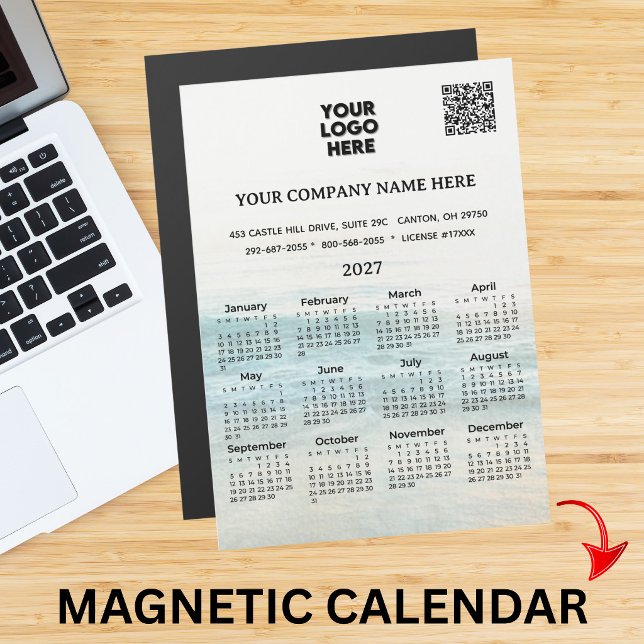 Calendrier magnétique 2027 avec code QR et nom de  (Créateur téléchargé)