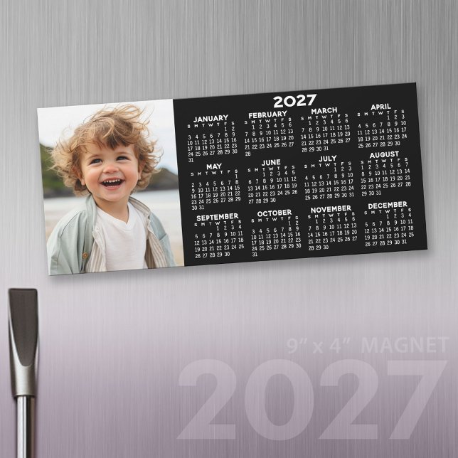 Calendrier magnétique 2027 avec collage de photos (2027 Calendar Fridge Magnet)