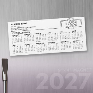 Calendrier magnétique 2027 avec logo et informatio