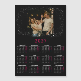 Calendrier magnétique 2027 avec photos de famille