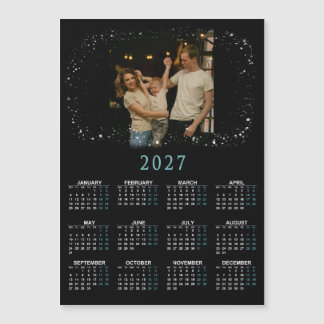 Calendrier magnétique 2027 avec photos de famille