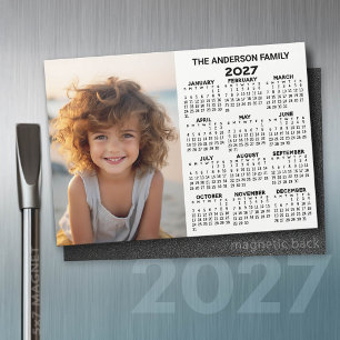 Calendrier Magnétique 2027 - Vue Annuelle Moderne
