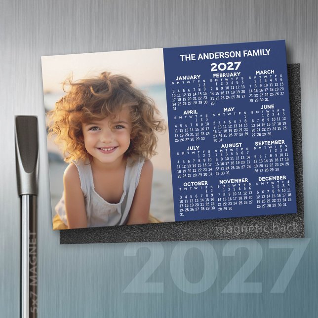 Calendrier Magnétique 2027 - Vue Annuelle Moderne  (2027 Calendar)