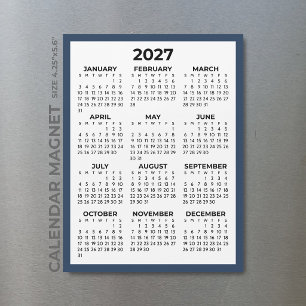 Calendrier Magnétique Année Complète 2027 Bordure