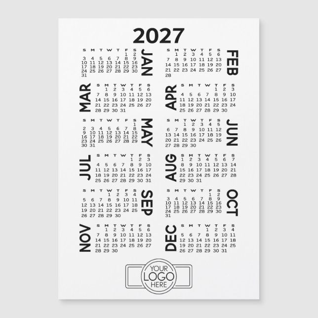 Calendrier magnétique avec carte magnétique de log (Devant)