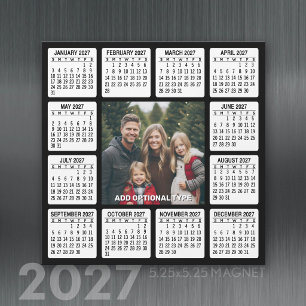 Calendrier magnétique carré 2027 avec photo