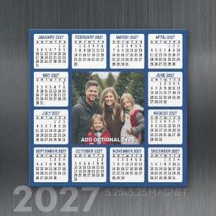 Calendrier magnétique carré 2027 avec photo