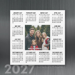 Calendrier magnétique carré 2027 avec photo