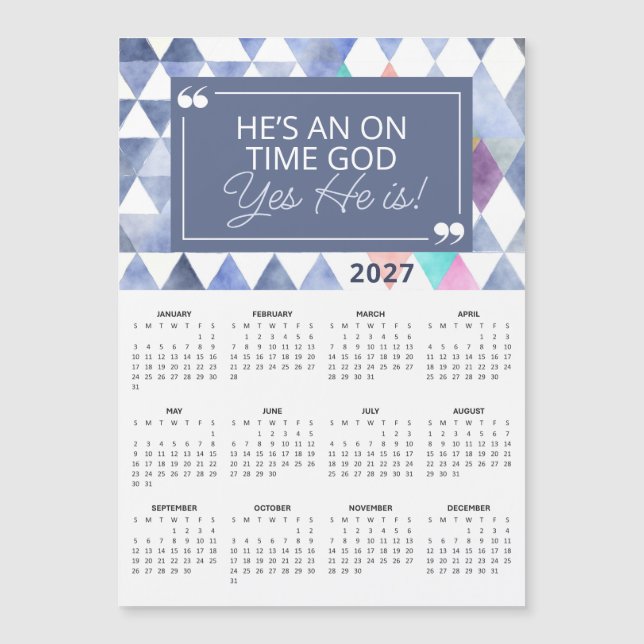 Calendrier magnétique citation chrétienne 2027 Die (Devant)