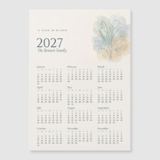 Calendrier magnétique de la famille botanique 2027
