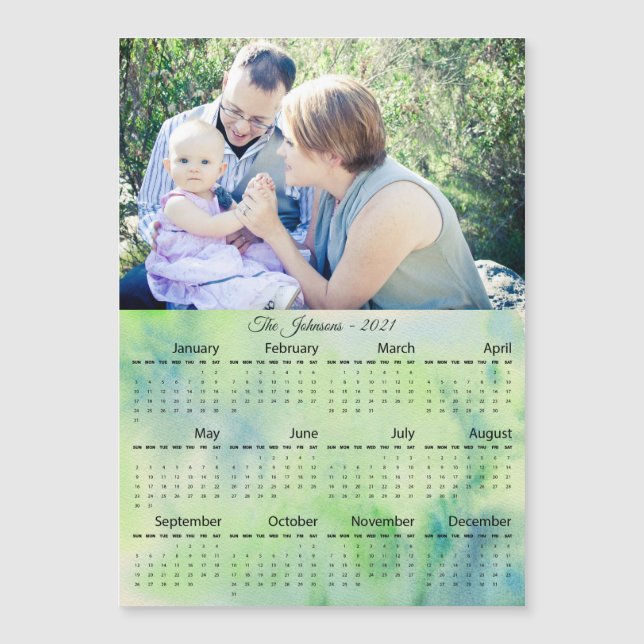 Calendrier magnétique de la photo de famille perso (Devant)