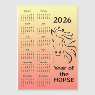 Calendrier magnétique de l'année du Cheval 2026