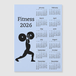 Calendrier magnétique de levage de poids Fitness 2