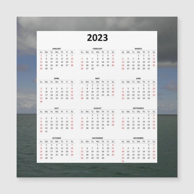 Calendrier magnétique de l'océan Atlantique 2023 (Devant)