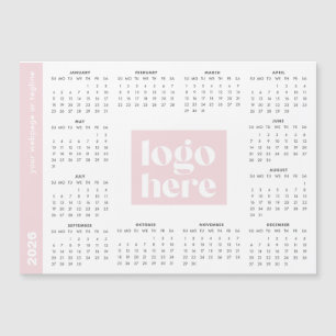 Calendrier magnétique de logo d'entreprise rose 20