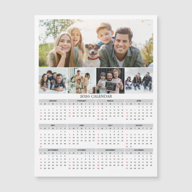 Calendrier magnétique de photos de famille personn (Devant)
