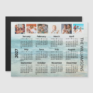 Calendrier magnétique de plage 2027 Six Photos