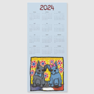 Calendrier magnétique des Bulldogs français 2024