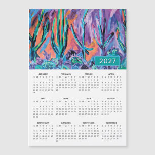 Calendrier magnétique désertique vibrant 2027 Cact