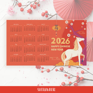 Calendrier magnétique du Nouvel An chinois 2026 de