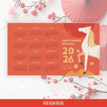 Calendrier magnétique du Nouvel An chinois Cheval 