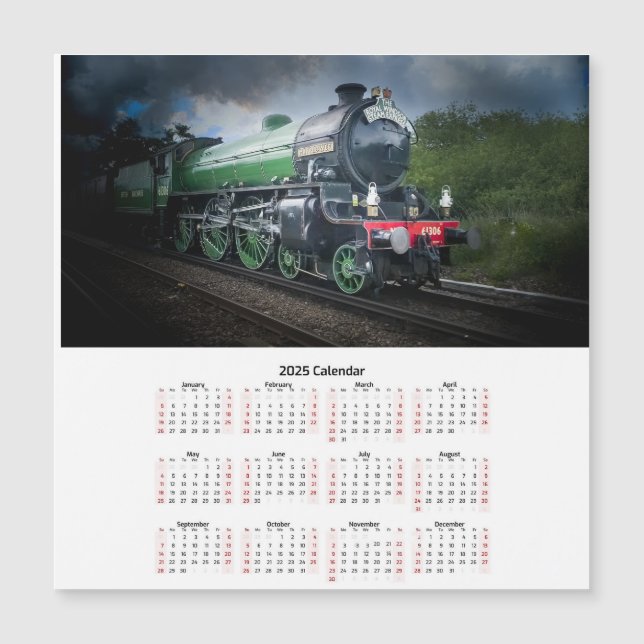 Calendrier magnétique du train à vapeur Royal Wind (Devant)