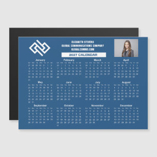 Calendrier Magnétique Entreprise Bleu 2027 Personn