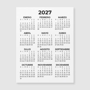 Calendrier Magnétique Espagnol Minimaliste Simple