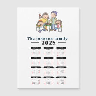 Calendrier magnétique familial personnalisé 2025