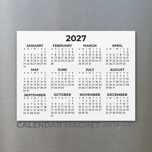 Calendrier Magnétique Horizontal Simple 2027