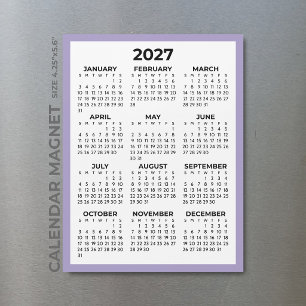 Calendrier Magnétique Lavande Vue Annuelle 2027