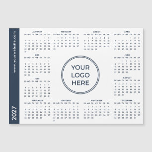 Calendrier magnétique Logo Entreprise Bleu Blanc 2