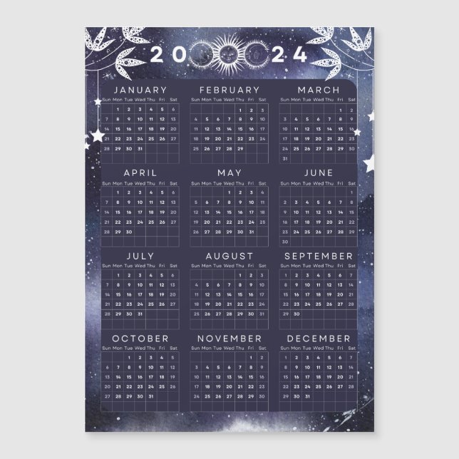 Calendrier magnétique minimal 2024 (Devant)