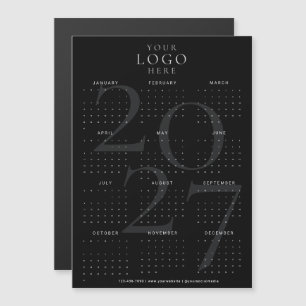 Calendrier magnétique minimal noir 2027 Logo Entre