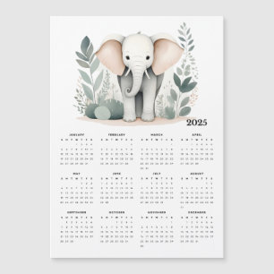 Calendrier magnétique Minimaliste Elephant Boho 20