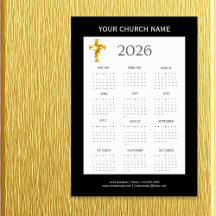 Calendrier Magnétique Minimaliste Moderne Noir Or