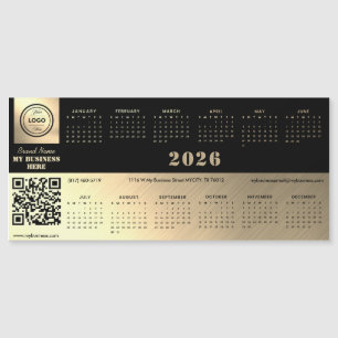 Calendrier magnétique noir et or professionnel gén