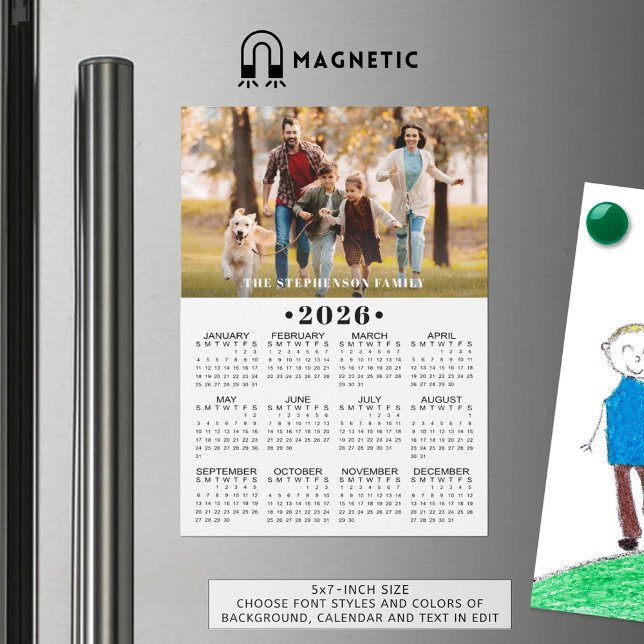 Calendrier Magnétique Personnalisé 2026 (Créateur téléchargé)