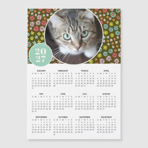 Calendrier magnétique personnalisé avec photo rétr