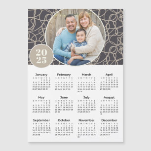 Calendrier magnétique photo couleur gris beige 202